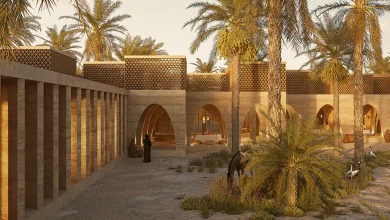 معماری کویری پایدار در روستای مزرعه لیوا ابوظبی