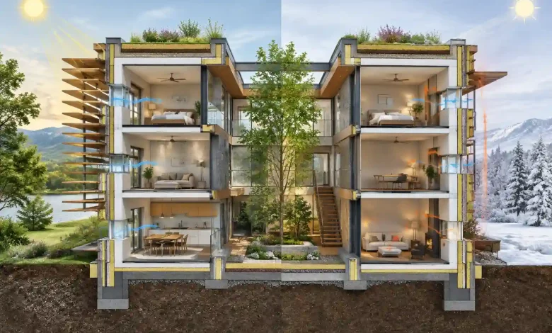 چگونه بدون کولر و بخاری دمای ساختمان را تنظیم کنیم
